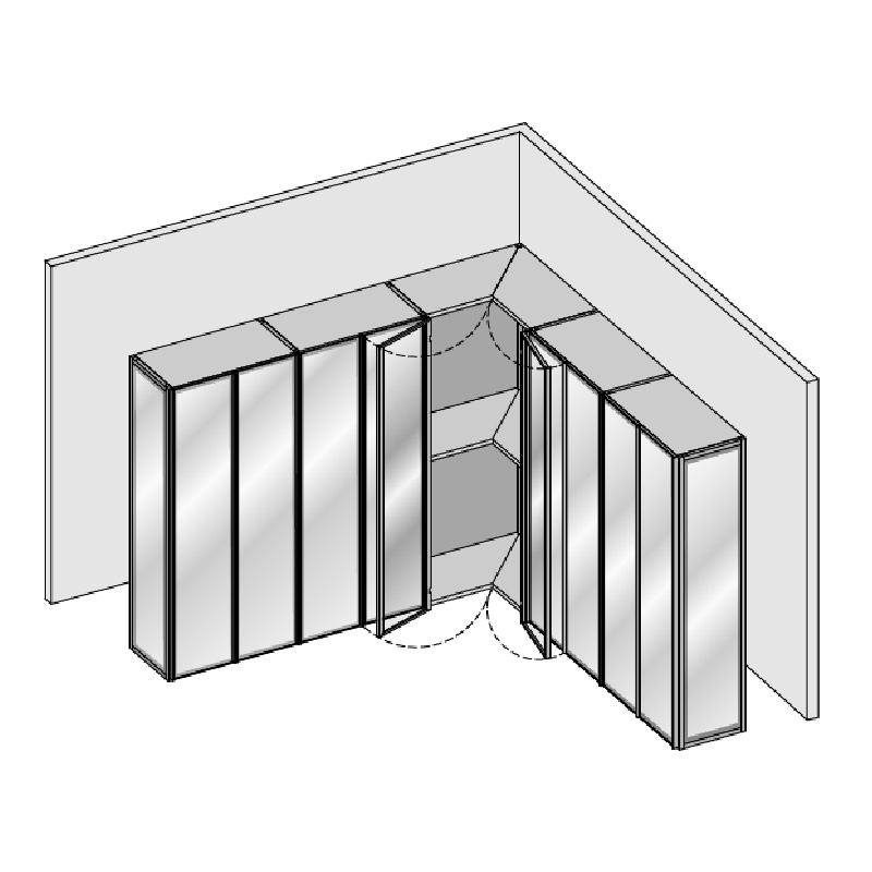Конструкции гардеробных со стеклянными дверями